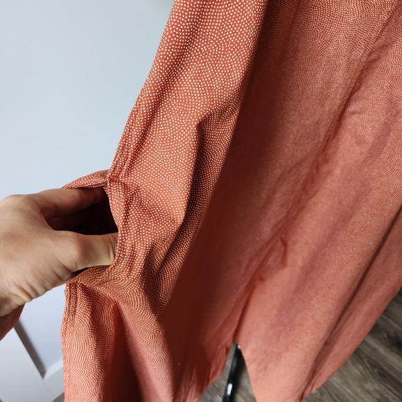 Uniqlo U Seersucker Short Sleeve Dress A Line Midi Cotton Pockets Size Medium - Picture 8 of 13